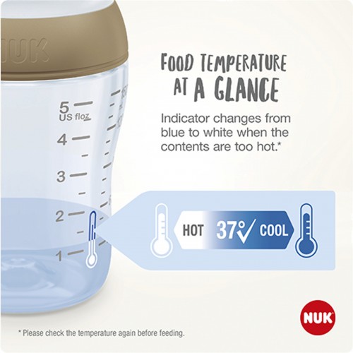 NUK Perfect Match Temperature Control Bottle with Soft Silicone Teat 260ml | Feeding Bottle | Made in Germany